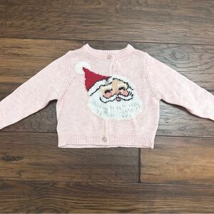 Pink Chicken Santa Cardigan Sweater